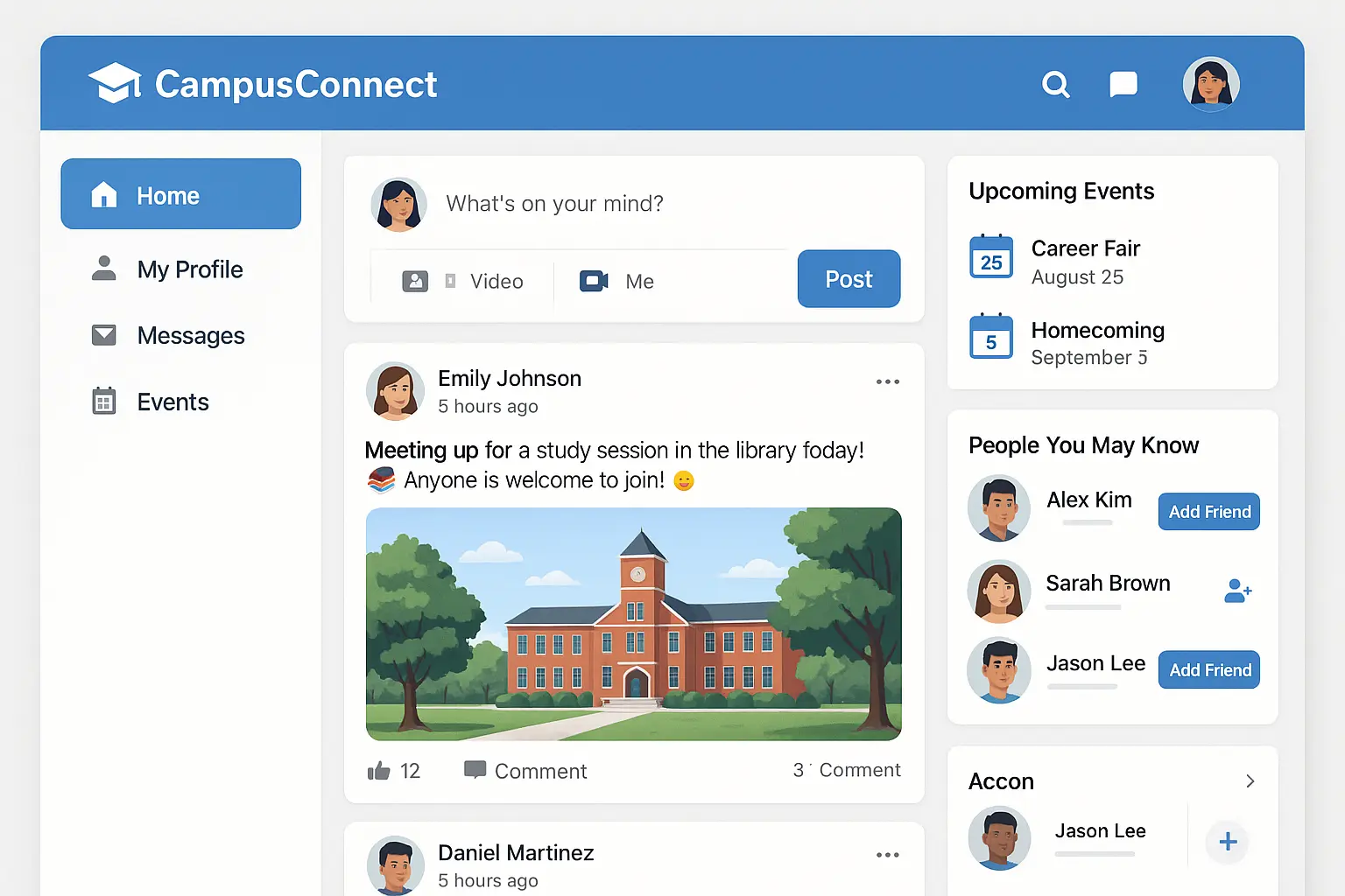 CampusConnect Social Network Web Application