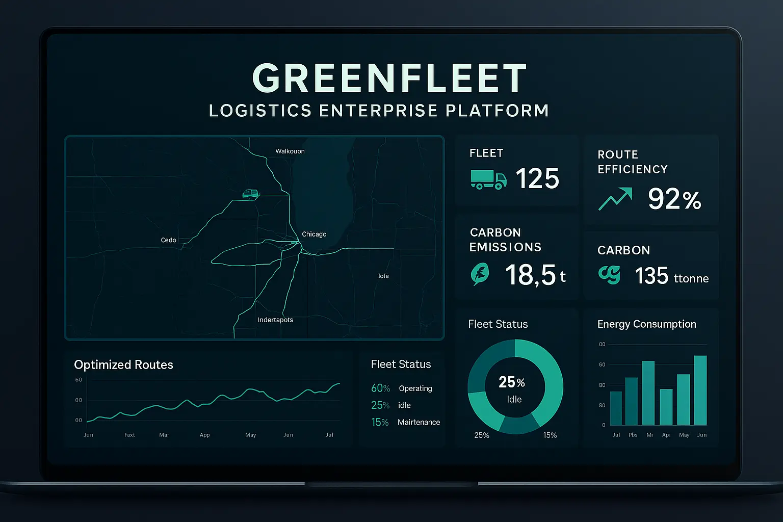 GreenFleet Logistics Enterprise Platform with Data Visualization